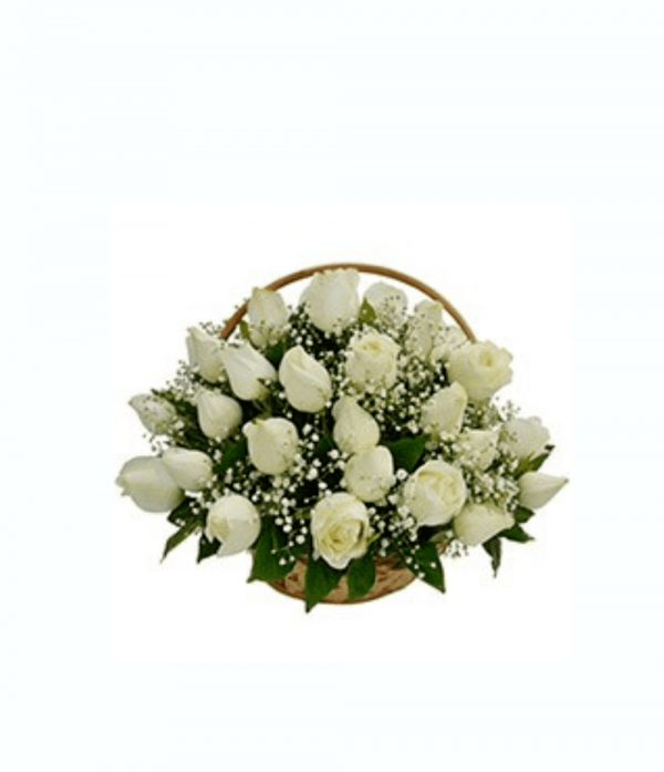 envió florerías cusco y ayacucho hermoso canasta rosas blancas