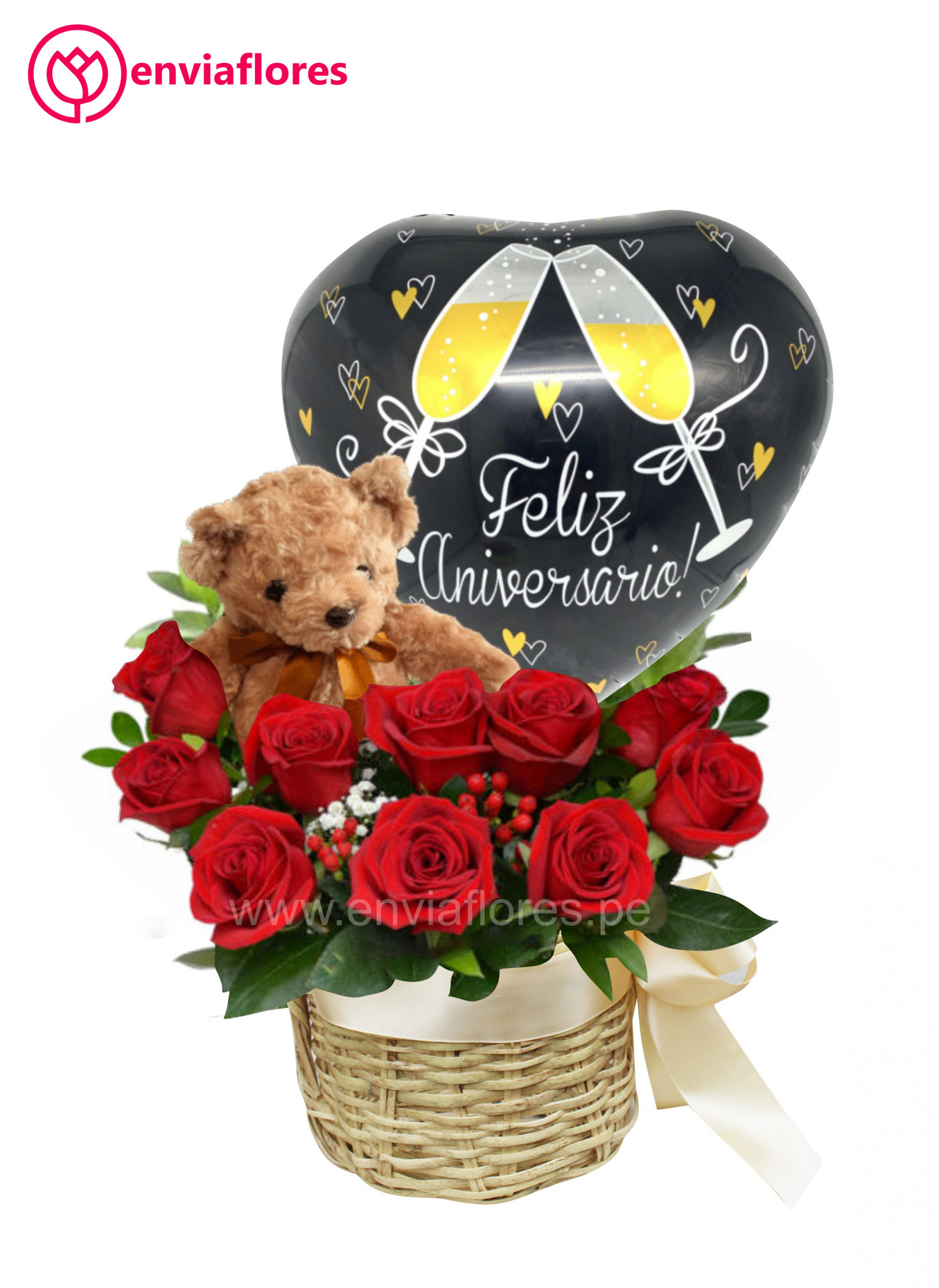 🔥 Pack Aniversario 10 Rosas – Cusco